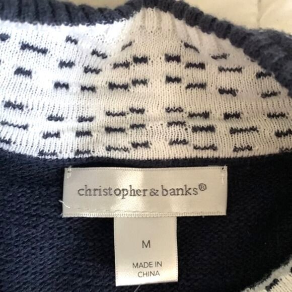 Christopher & Banks Womens Zip-Up Cardigan Sweater Size M Navy - Picture 2 of 10
